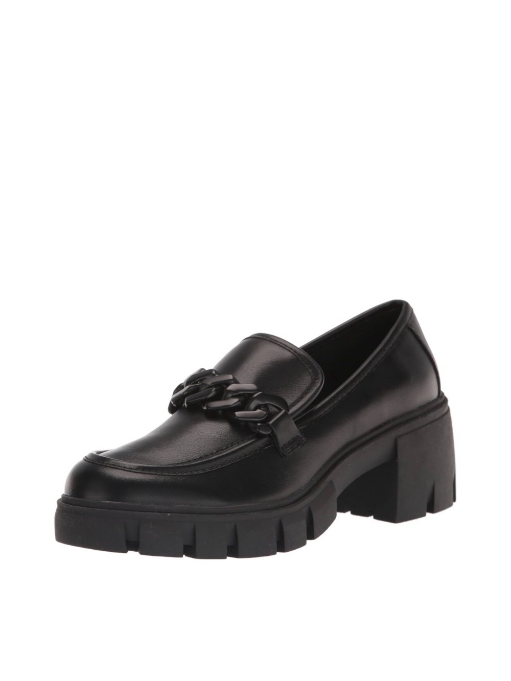 Madden Girl Black Chain-Accent Women's Loafer Size 7.5